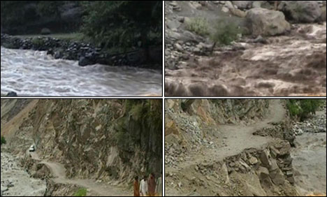  Floodwater submerges houses in Chilas 
