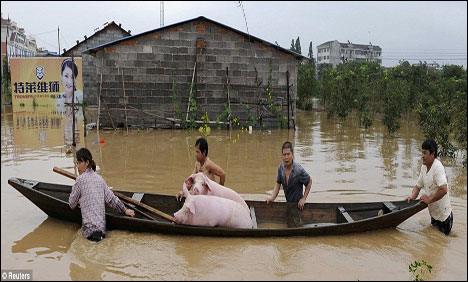  Devastating rain, flood sweep China 