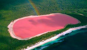 Lake Hillier, the naturally pink lake in Australia