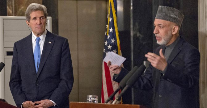 Kerry and Karzai strike upbeat note in Kabul