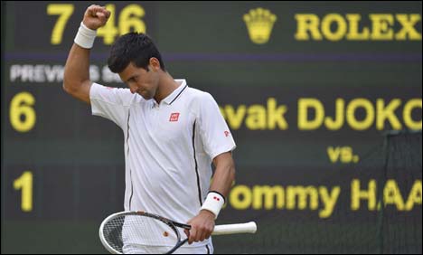  Top seed Djokovic into Wimbledon quarter-finals 