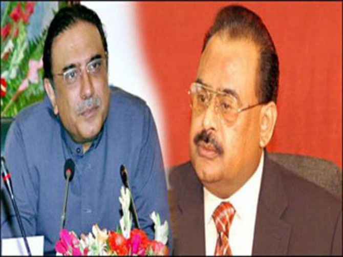 Zardari, Altaf review security situation